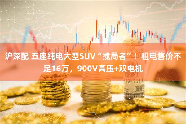 沪深配 五座纯电大型SUV“搅局者”！租电售价不足16万，900V高压+双电机